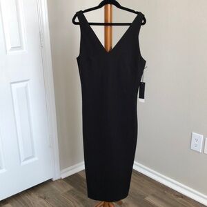 NWT White House Black Market Sleeveless Aura Black Sheath Dress Size 0